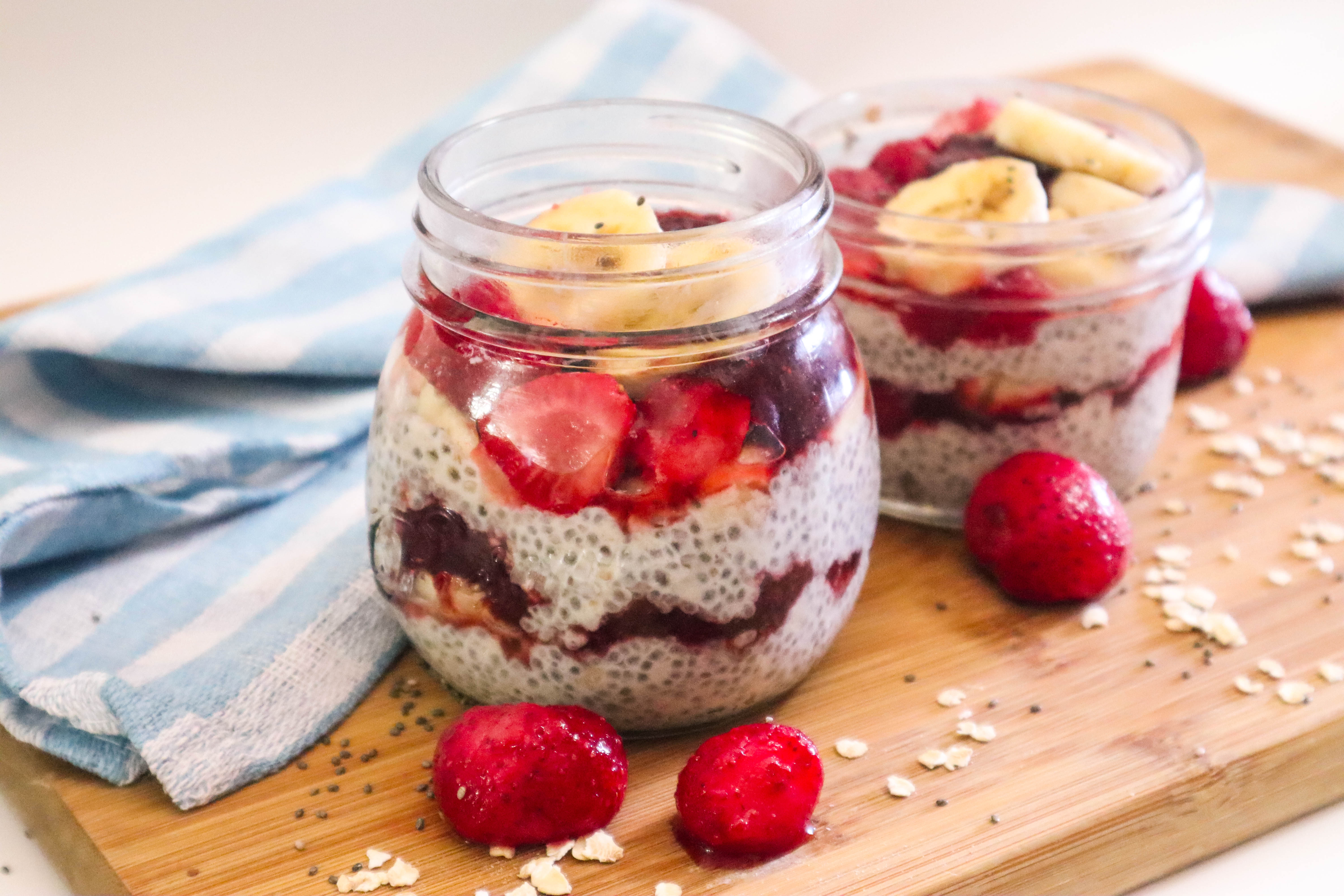 Easy-Peasy Strawberry Banana Chia Seed Pudding - The Earth Kitchen
