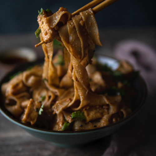 Easy Vegan Spicy Peanut Rice Noodles with Chili Oil The Earth Kitchen